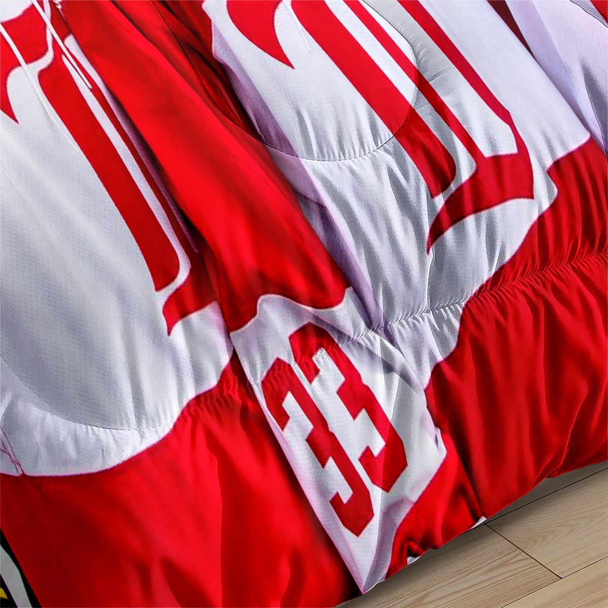 Detroit Hockey Red Wings Comforter Pillowcases 3PC Sets Blanket All Season Reversible Quilted Duvet