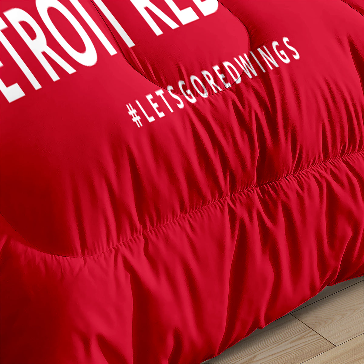 Detroit Hockey Red Wings Comforter Pillowcases 3PC Sets Blanket All Season Reversible Quilted Duvet