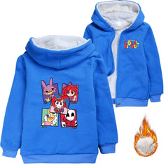 Digital Circus Sherpa Lined Hoodie Fleece Sweatshirt Full Zip Hooded Jacket for Kid