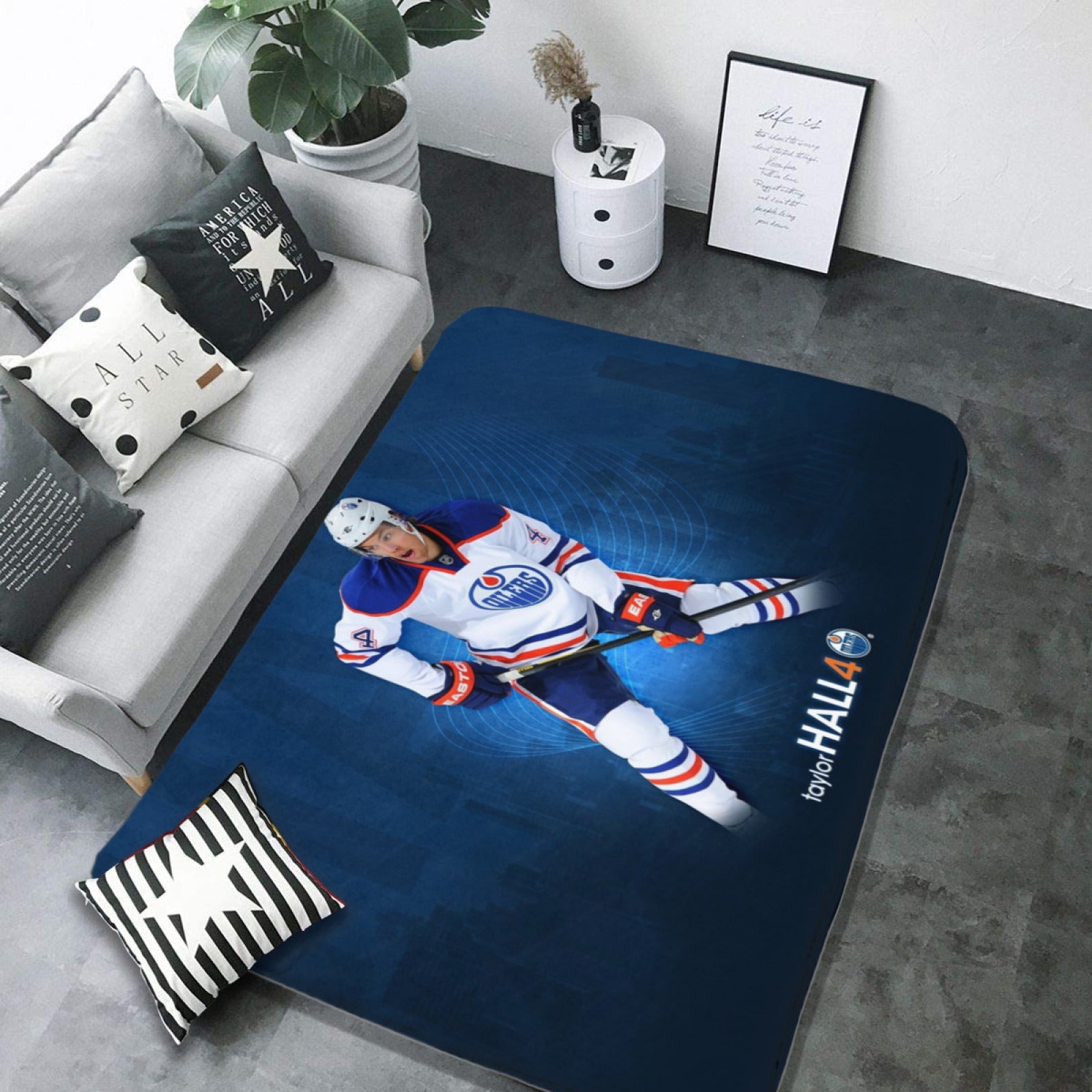 Edmonton Oilers Hockey Rugs Bedroom Living Room Bathroom Carpet Mat Rug