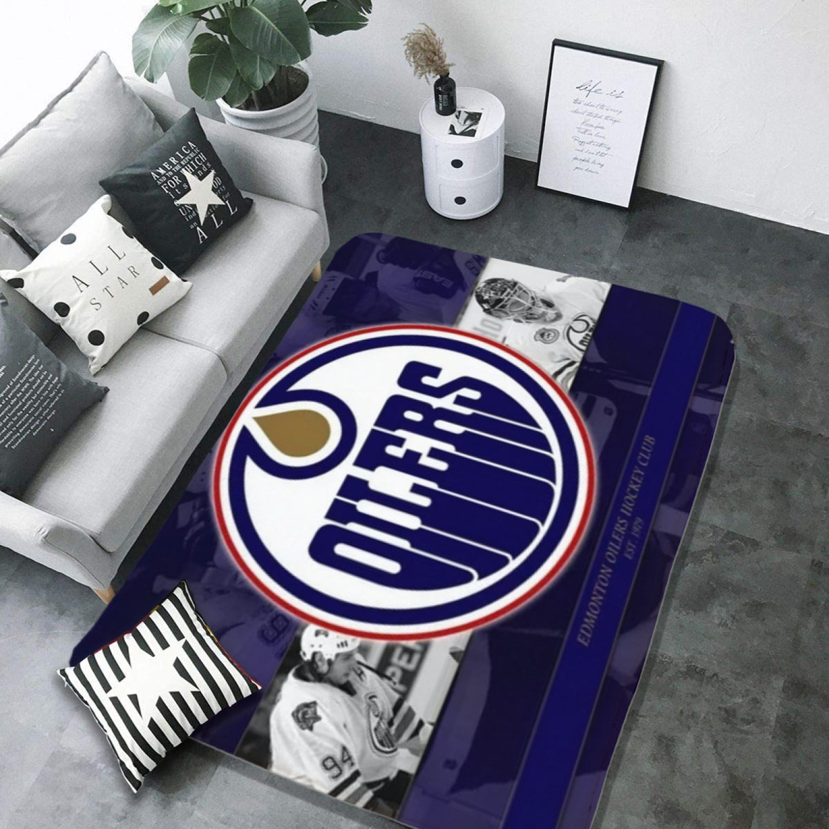 Edmonton Oilers Hockey Rugs Bedroom Living Room Bathroom Carpet Mat Rug