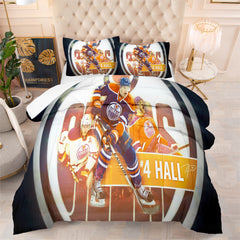 Edmonton Hockey Oilers Comforter Pillowcases 3PC Sets Blanket All Season Reversible Quilted Duvet