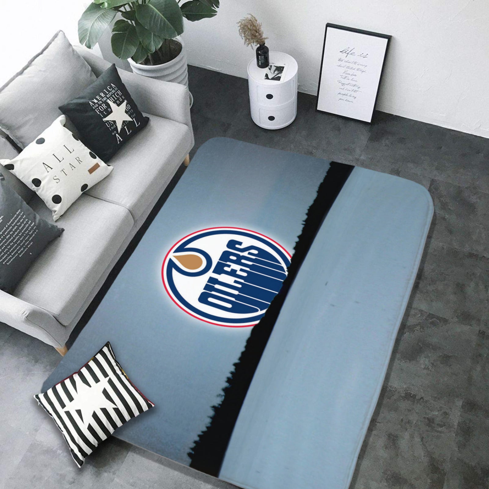 Edmonton Oilers Hockey Rugs Bedroom Living Room Bathroom Carpet Mat Rug