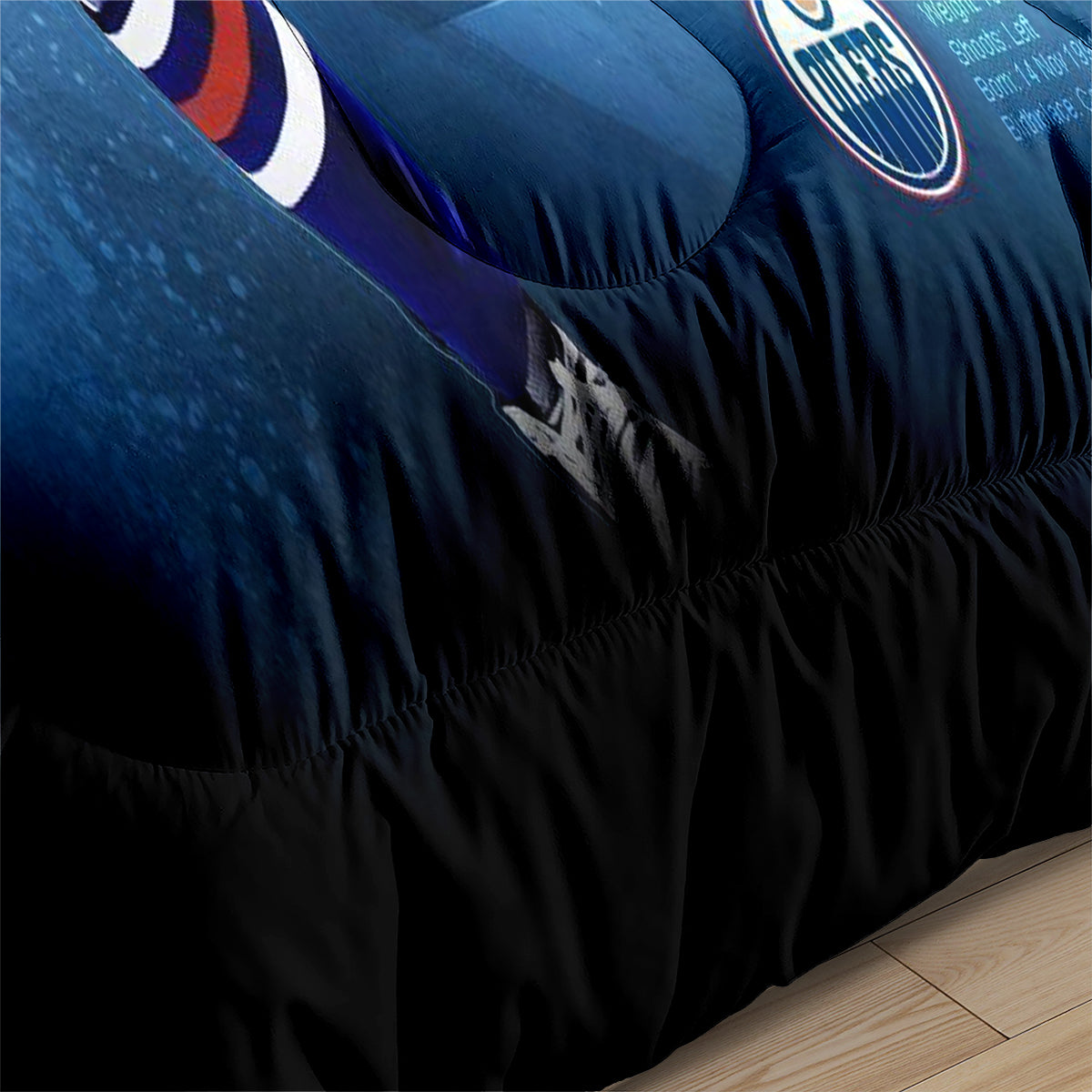 Edmonton Hockey Oilers Comforter Pillowcases 3PC Sets Blanket All Season Reversible Quilted Duvet