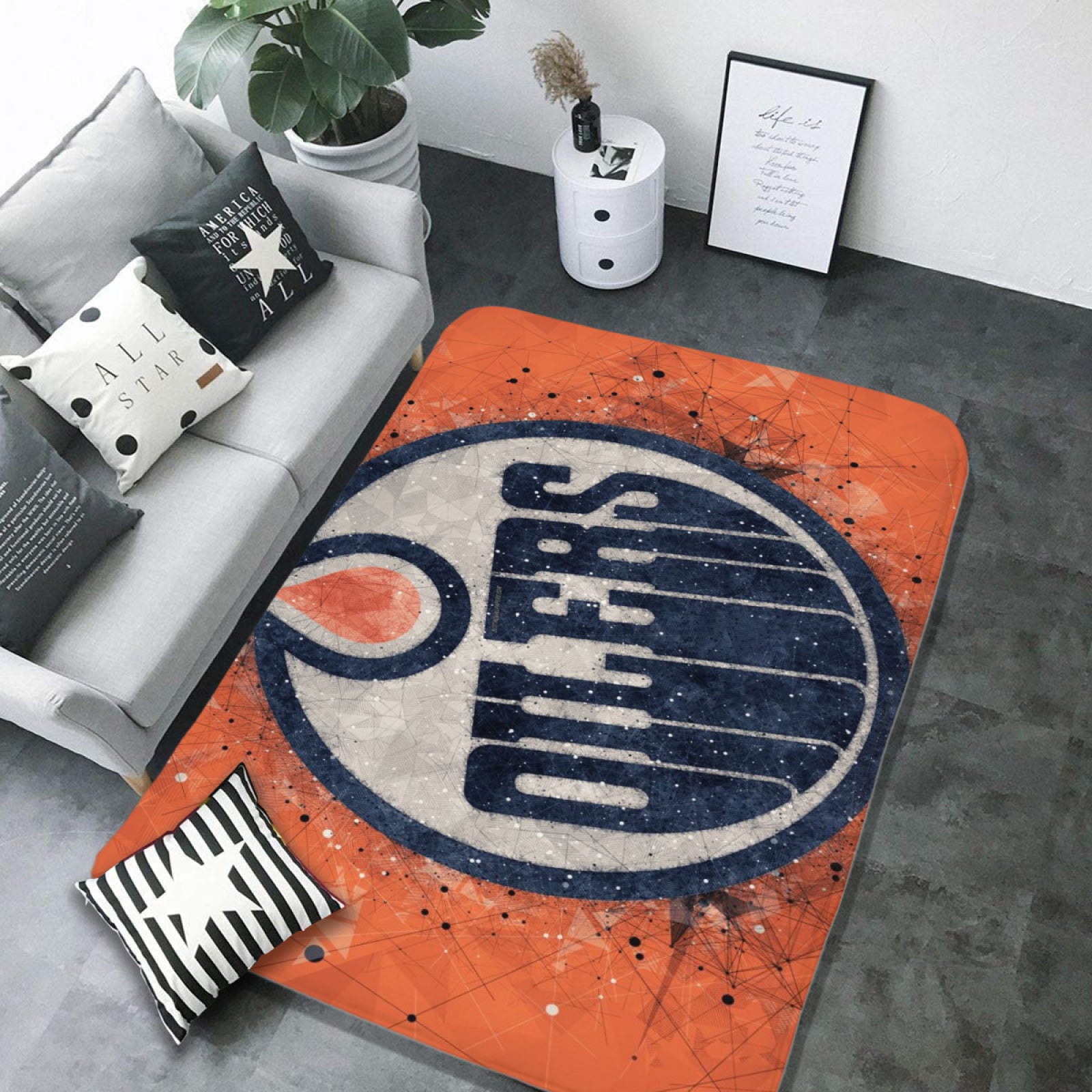 Edmonton Oilers Hockey Rugs Bedroom Living Room Bathroom Carpet Mat Rug