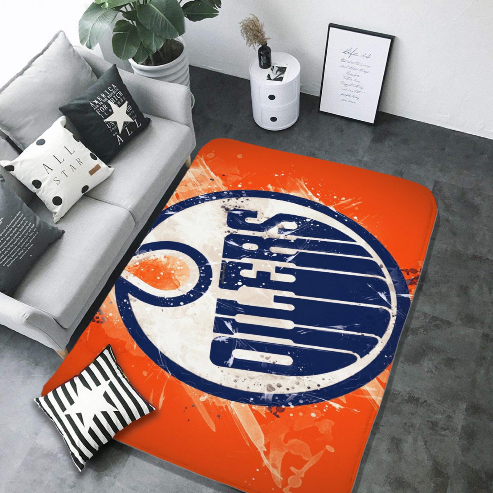 Edmonton Oilers Hockey Rugs Bedroom Living Room Bathroom Carpet Mat Rug