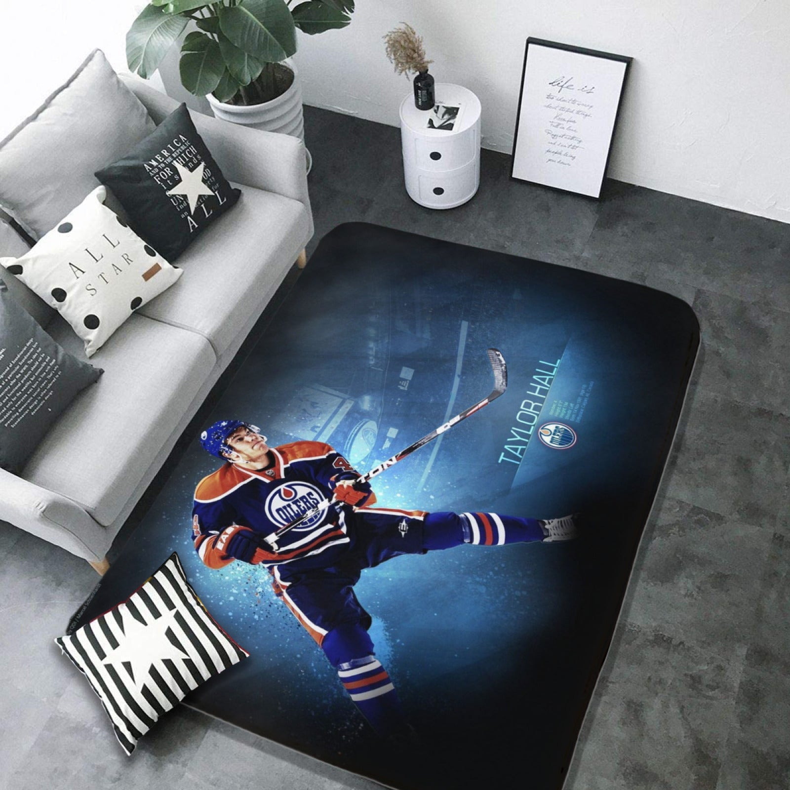 Edmonton Oilers Hockey Rugs Bedroom Living Room Bathroom Carpet Mat Rug