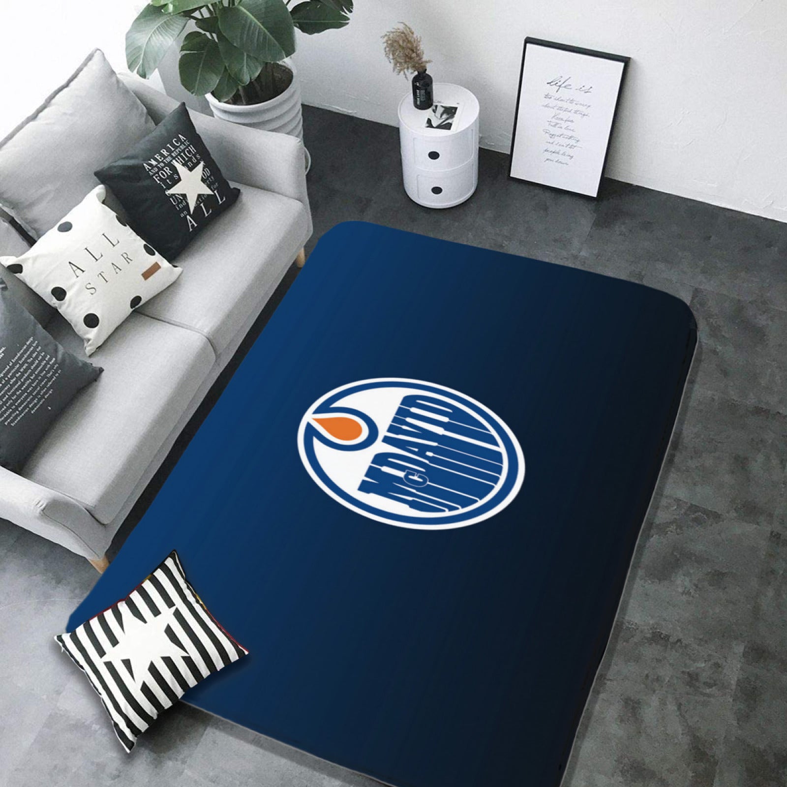 Edmonton Oilers Hockey Rugs Bedroom Living Room Bathroom Carpet Mat Rug