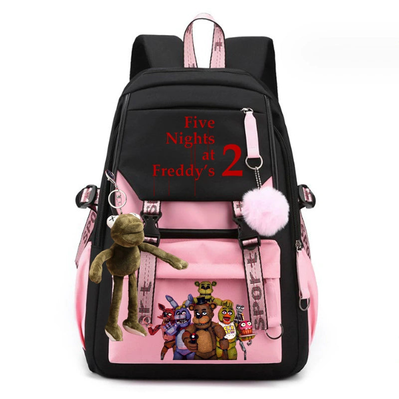 Five Nights At Freddys Waterproof Backpack School Notebook Travel Bags USB Charging