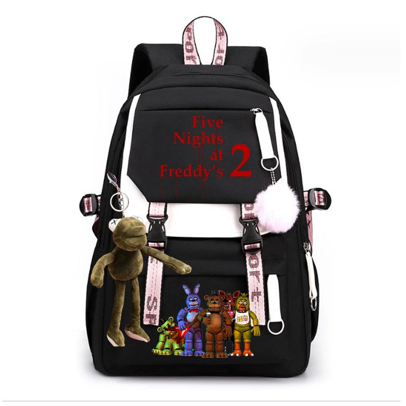 Five Nights At Freddys Waterproof Backpack School Notebook Travel Bags USB Charging