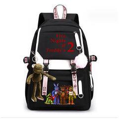 Five Nights At Freddys Waterproof Backpack School Notebook Travel Bags USB Charging