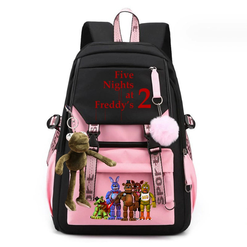 Five Nights At Freddys Waterproof Backpack School Notebook Travel Bags USB Charging