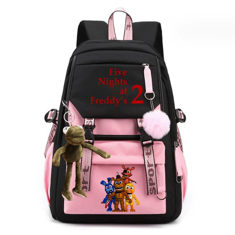 Five Nights At Freddys Waterproof Backpack School Notebook Travel Bags USB Charging