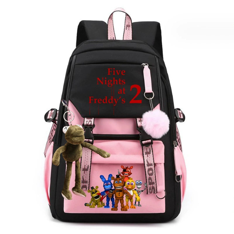 Five Nights At Freddys Waterproof Backpack School Notebook Travel Bags USB Charging