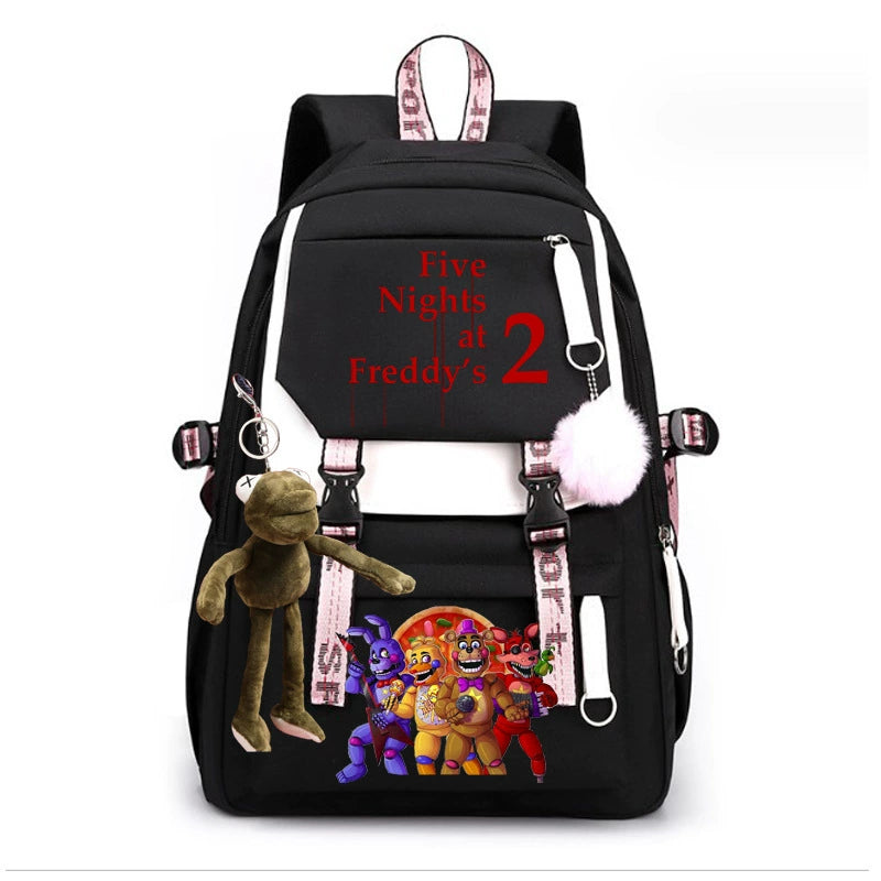 Five Nights At Freddys Waterproof Backpack School Notebook Travel Bags USB Charging
