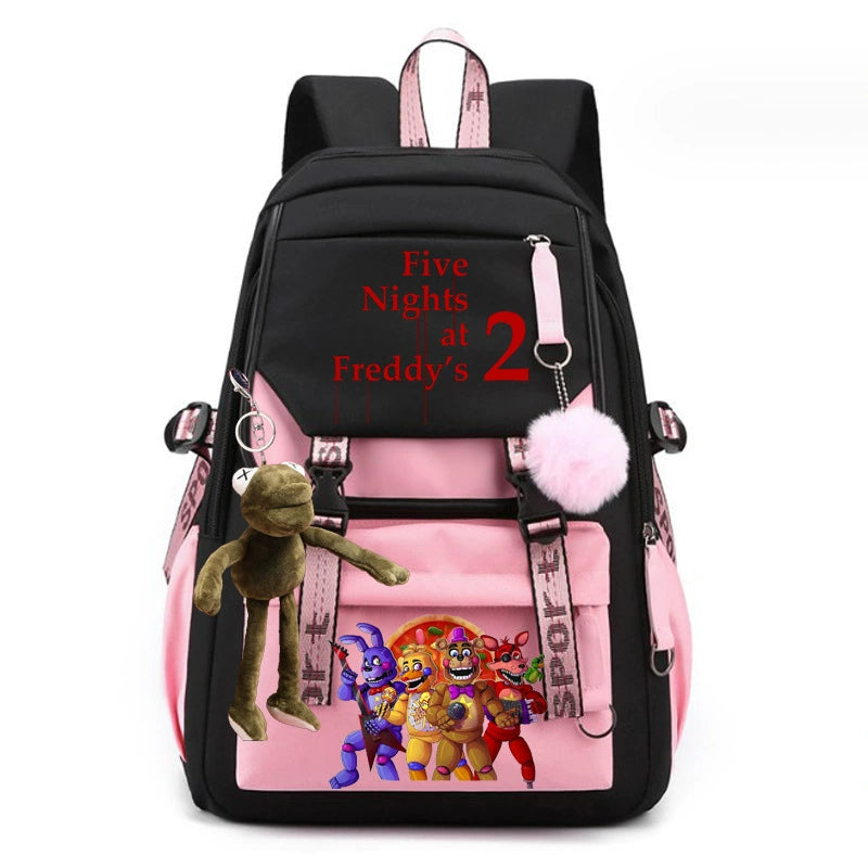 Five Nights At Freddys Waterproof Backpack School Notebook Travel Bags USB Charging