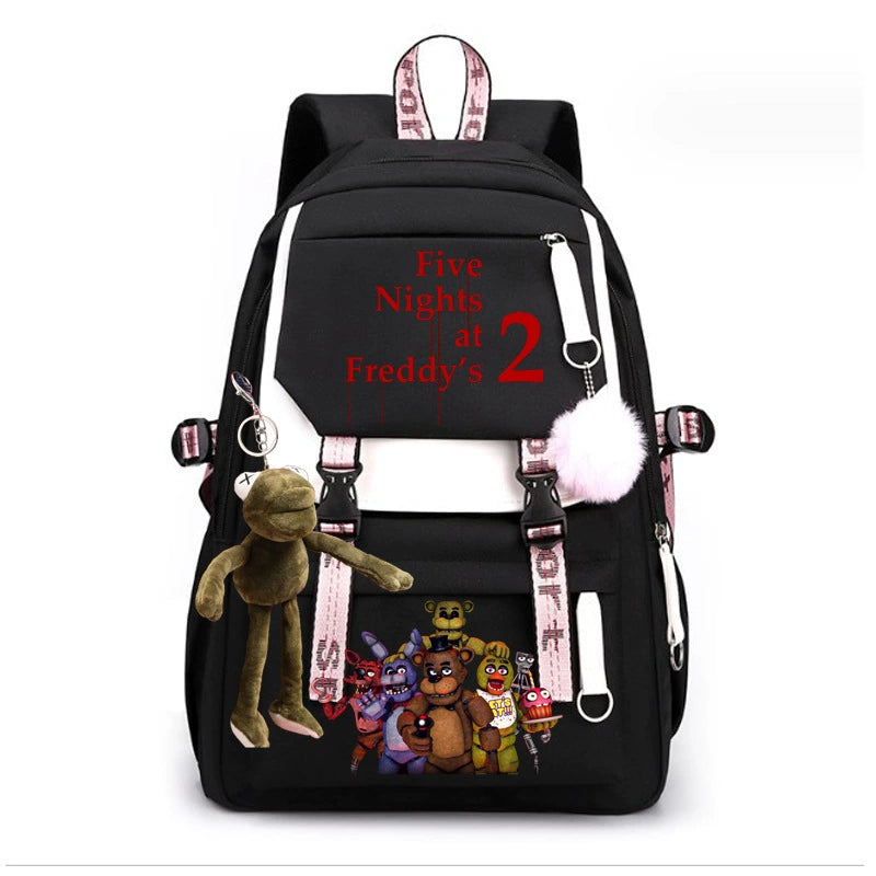 Five Nights At Freddys Waterproof Backpack School Notebook Travel Bags USB Charging