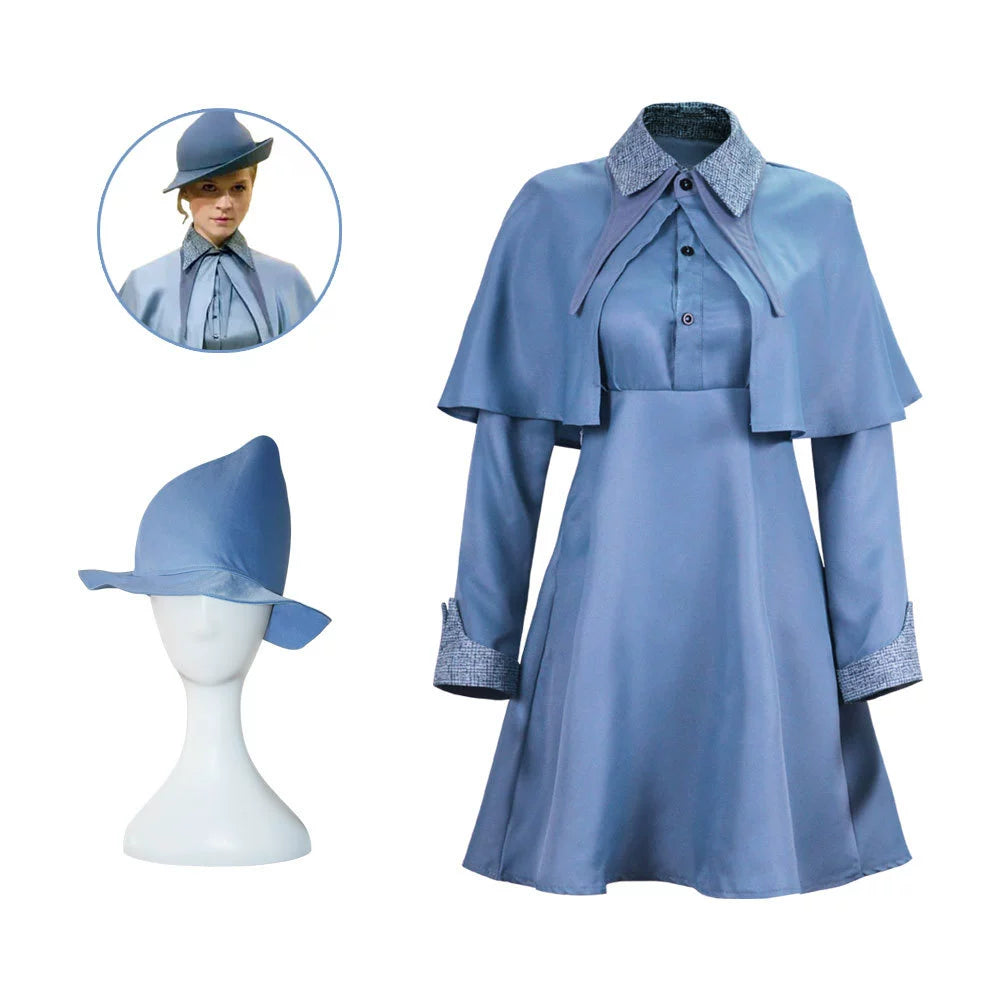 Fleur Delacour Cosplay Costume Beauxbatons School Uniform Suit for Kids Adults