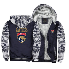 Florida Panthers Hockey Team  Unisex Lined Hoodie Fleece Sweatshirt Full Zipper Hooded Thicken Jacket