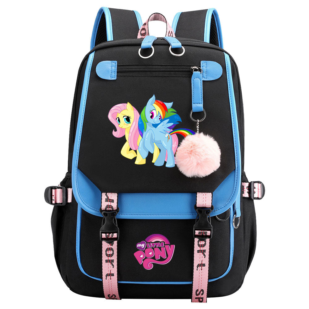 My Little Pony Fluttershy Waterproof Backpack School Notebook Travel Bag USB Charging
