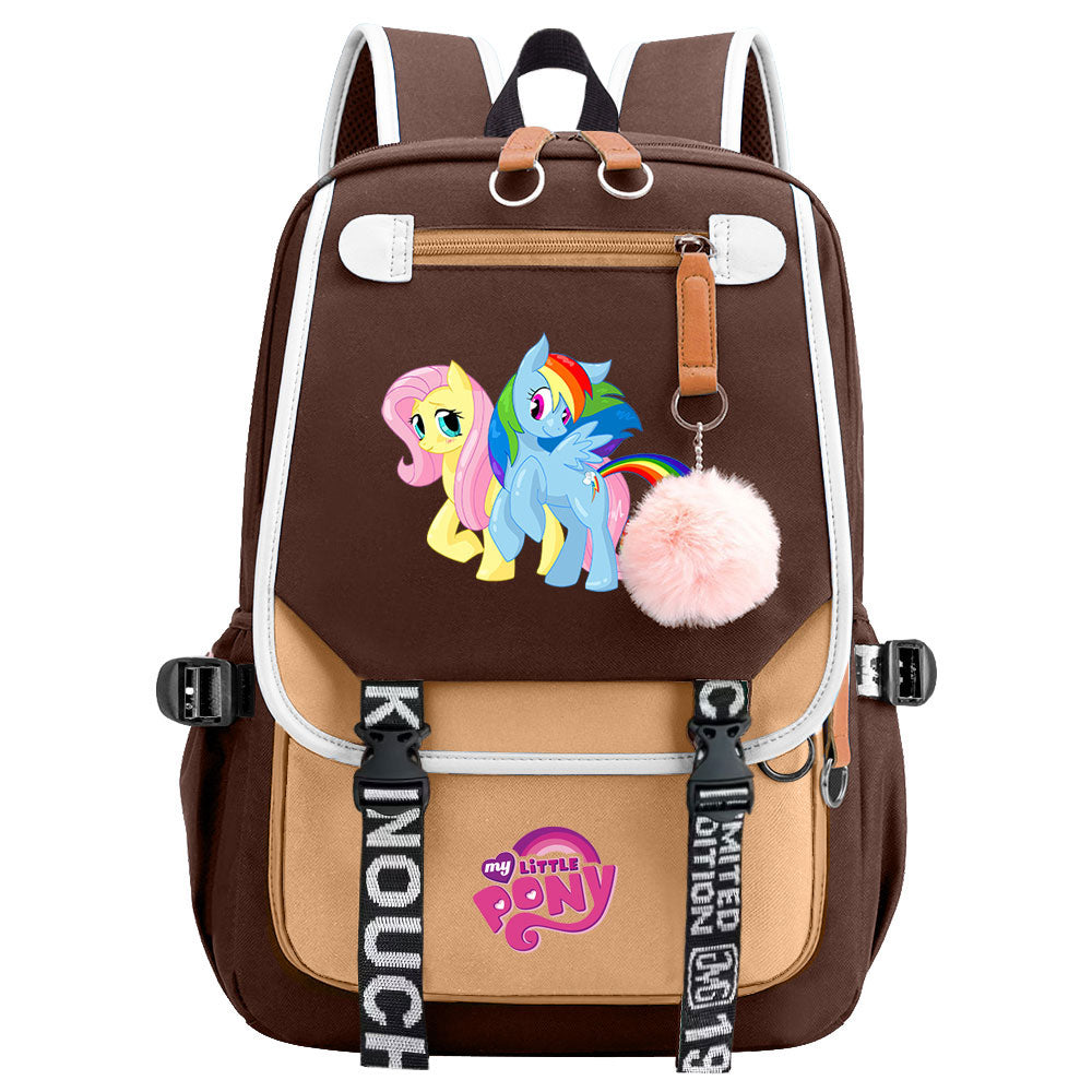 My Little Pony Fluttershy Waterproof Backpack School Notebook Travel Bag USB Charging