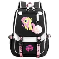 My Little Pony Fluttershy Waterproof Backpack School Notebook Travel Bag USB Charging
