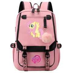 My Little Pony Fluttershy Waterproof Backpack School Notebook Travel Bag USB Charging