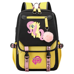 My Little Pony Fluttershy Waterproof Backpack School Notebook Travel Bag USB Charging