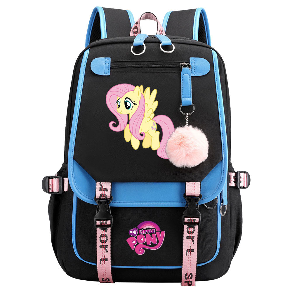 My Little Pony Fluttershy Waterproof Backpack School Notebook Travel Bag USB Charging