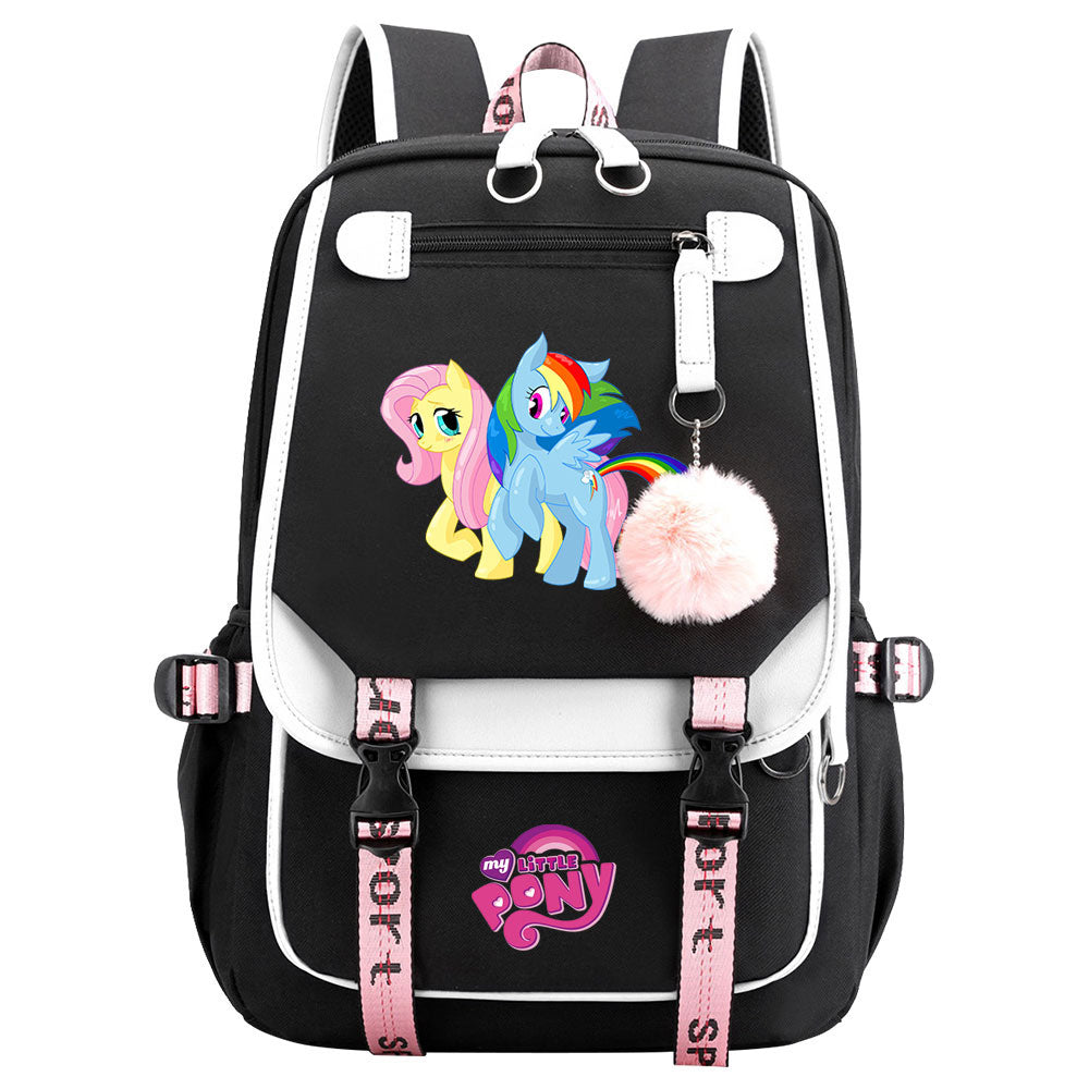My Little Pony Fluttershy Waterproof Backpack School Notebook Travel Bag USB Charging