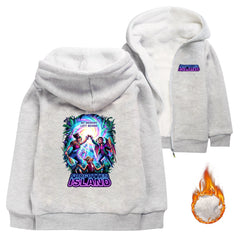 Forgotten Island Sherpa Lined Hoodie Fleece Sweatshirt Full Zip Hooded Jacket for Kids