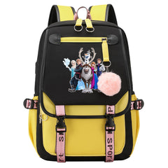 Frozen Elsa Anna Waterproof Backpack School Notebook Travel Bags USB Charging
