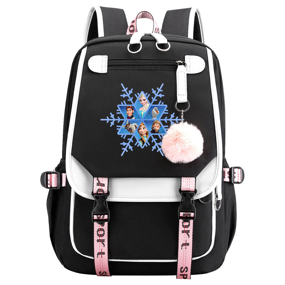 Frozen Elsa Anna Waterproof Backpack School Notebook Travel Bags USB Charging