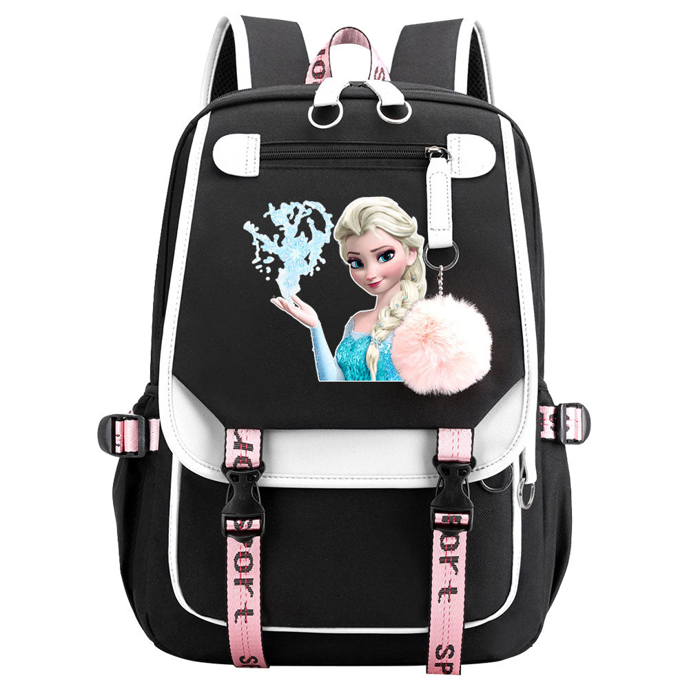Frozen Elsa Anna Waterproof Backpack School Notebook Travel Bags USB Charging