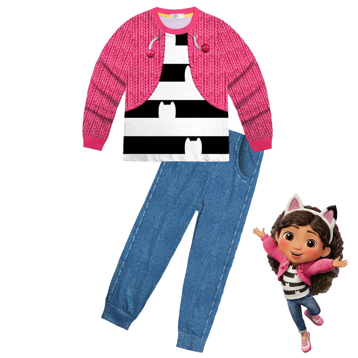 Gabby's Dollhouse Cosplay Costume  Boys Girls Long Sleeve Shirt Pants