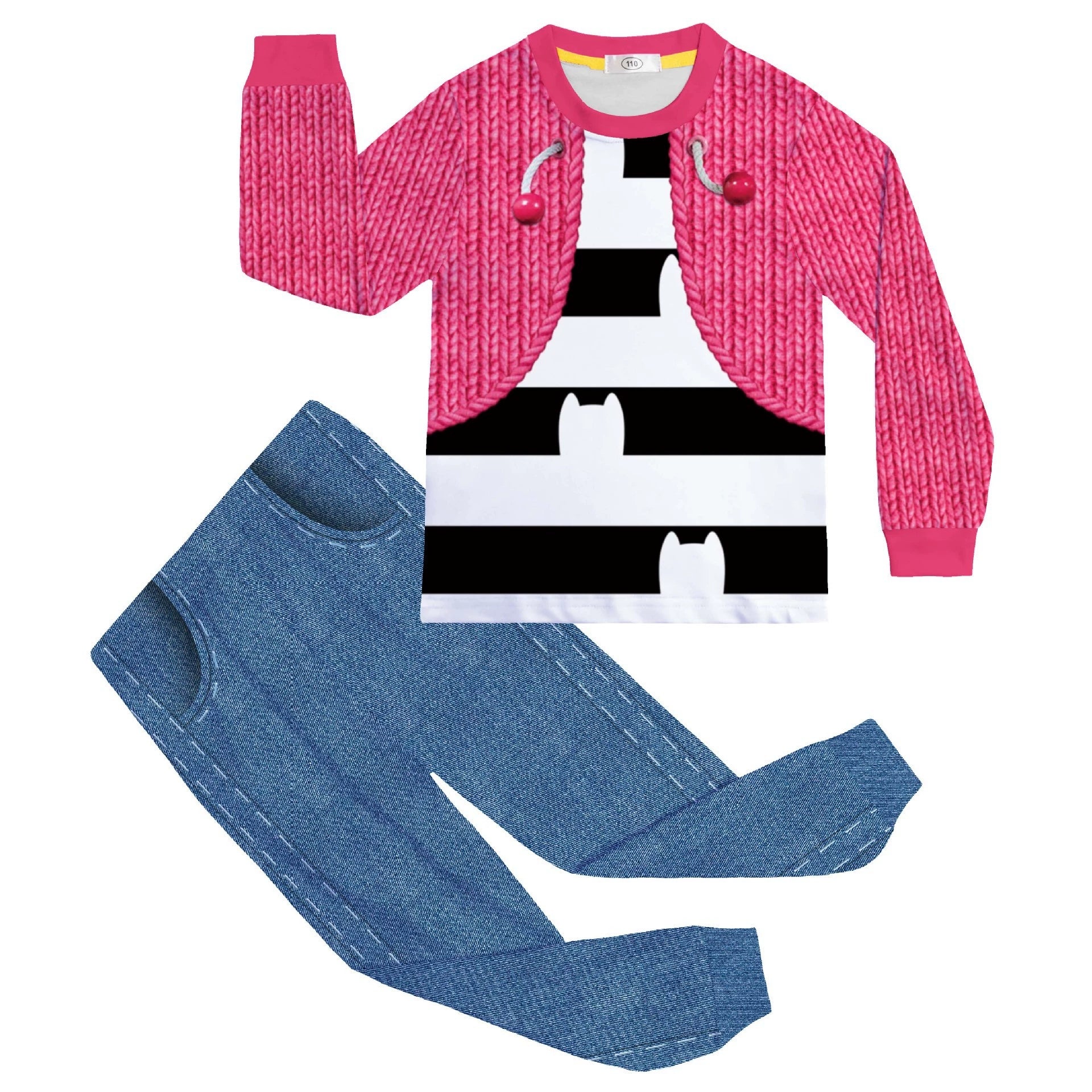 Gabby's Dollhouse Cosplay Costume  Boys Girls Long Sleeve Shirt Pants