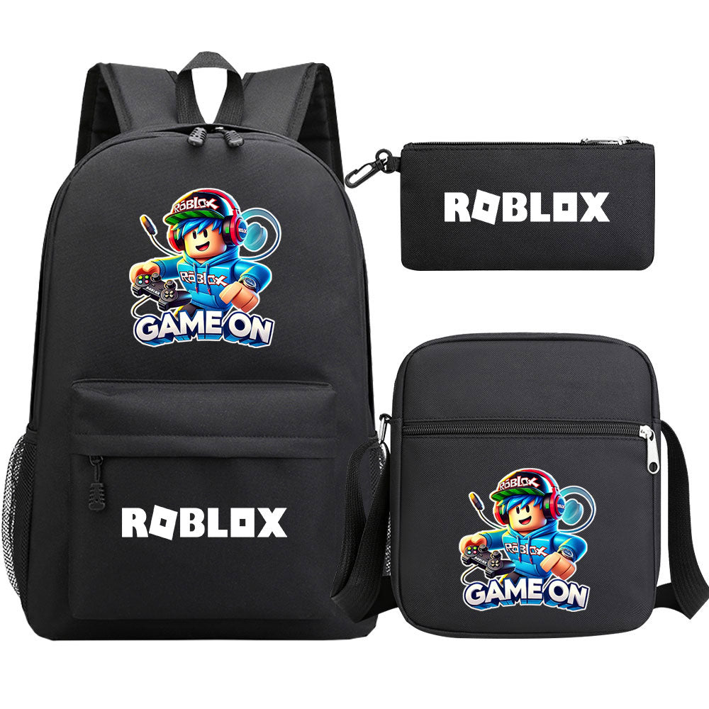 Game Roblox Schoolbag Backpack Shoulder Bag Pencil Case set for Kids Students