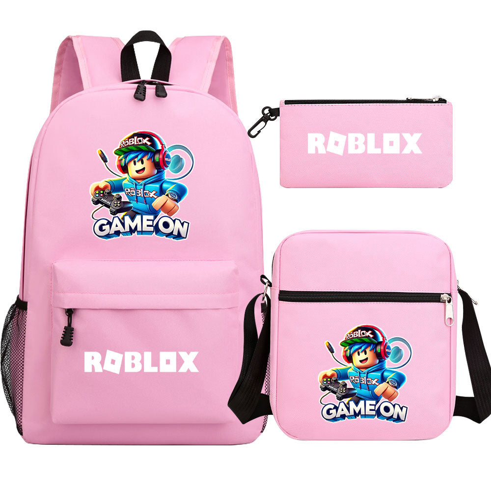 Game Roblox Schoolbag Backpack Shoulder Bag Pencil Case set for Kids Students