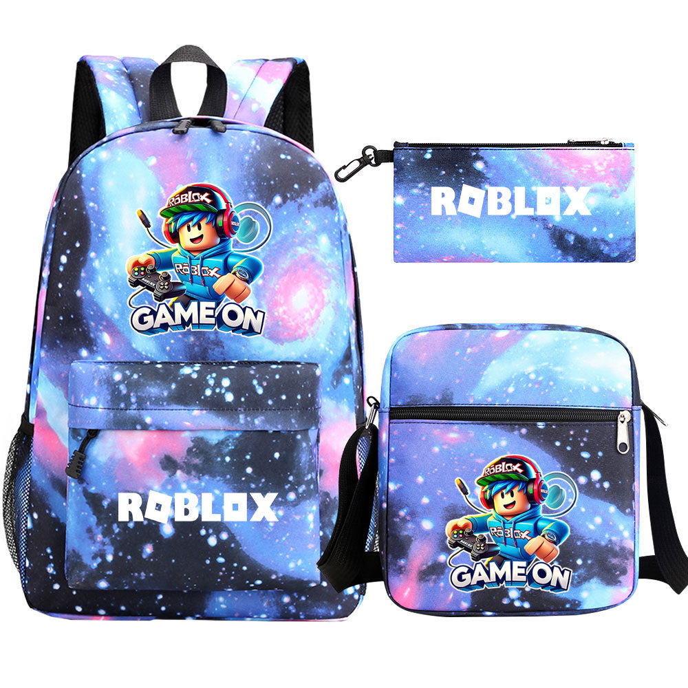 Game Roblox Schoolbag Backpack Shoulder Bag Pencil Case set for Kids Students