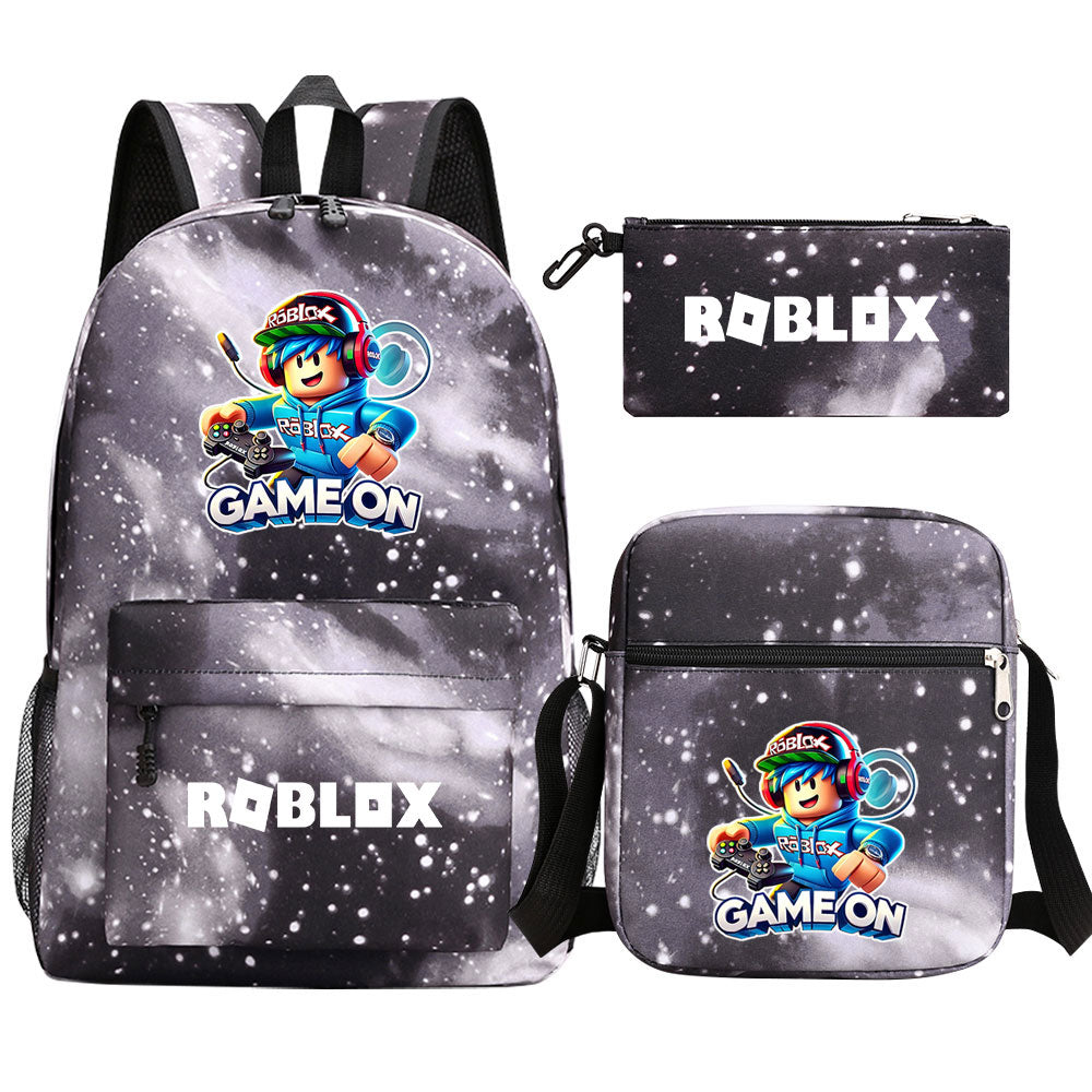 Game Roblox Schoolbag Backpack Shoulder Bag Pencil Case set for Kids Students