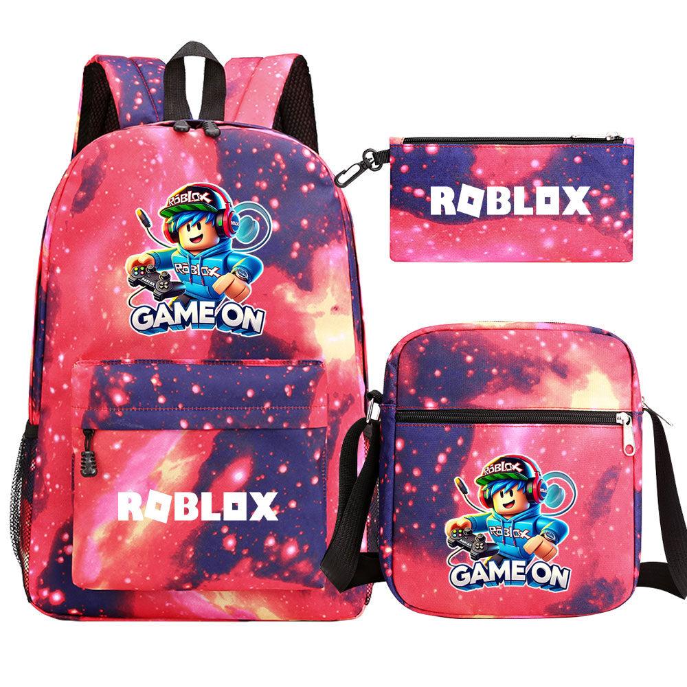 Game Roblox Schoolbag Backpack Shoulder Bag Pencil Case set for Kids Students