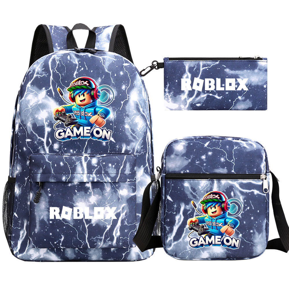 Game Roblox Schoolbag Backpack Shoulder Bag Pencil Case set for Kids Students