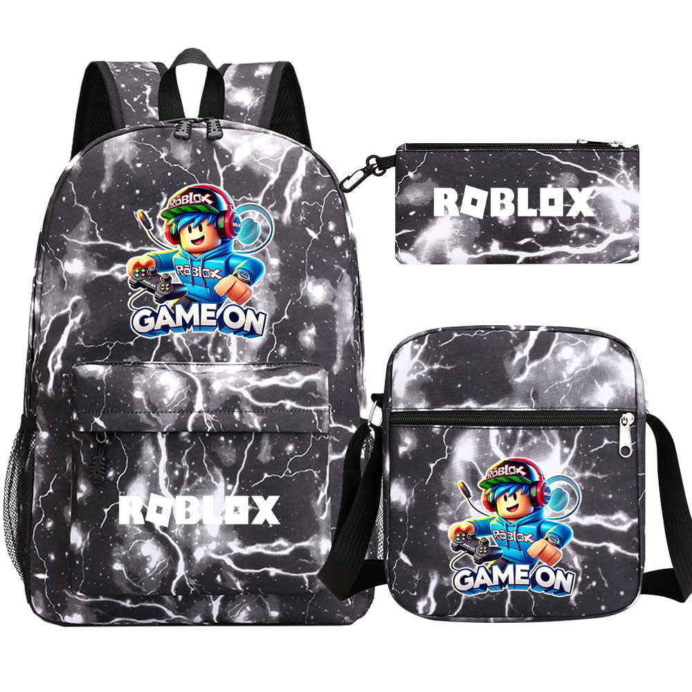 Game Roblox Schoolbag Backpack Shoulder Bag Pencil Case set for Kids Students