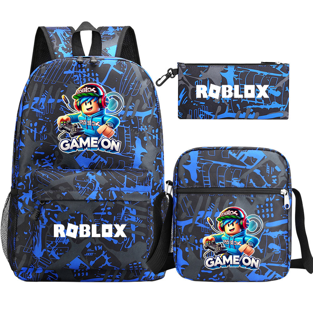 Game Roblox Schoolbag Backpack Shoulder Bag Pencil Case set for Kids Students