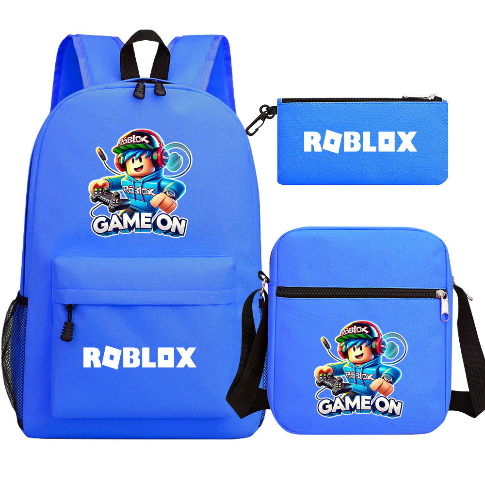 Game Roblox Schoolbag Backpack Shoulder Bag Pencil Case set for Kids Students