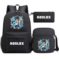 Game Roblox Schoolbag Backpack Shoulder Bag Pencil Case set for Kids Students