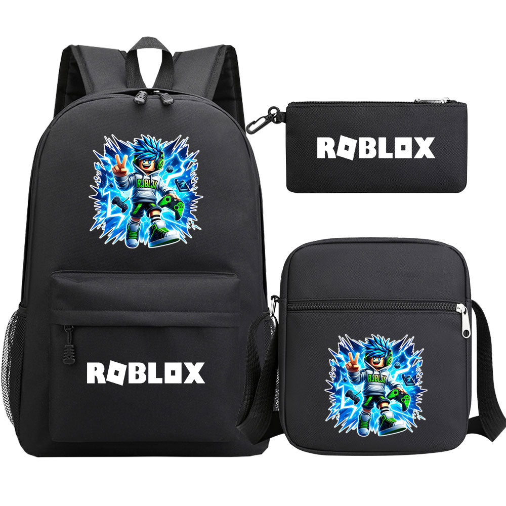 Game Roblox Schoolbag Backpack Shoulder Bag Pencil Case set for Kids Students
