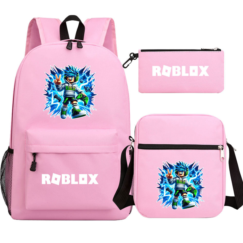 Game Roblox Schoolbag Backpack Shoulder Bag Pencil Case set for Kids Students