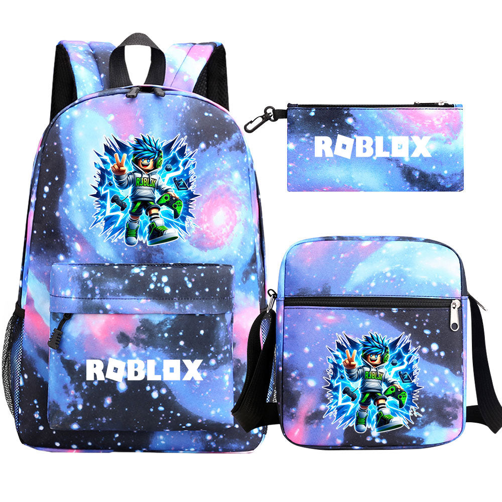Game Roblox Schoolbag Backpack Shoulder Bag Pencil Case set for Kids Students