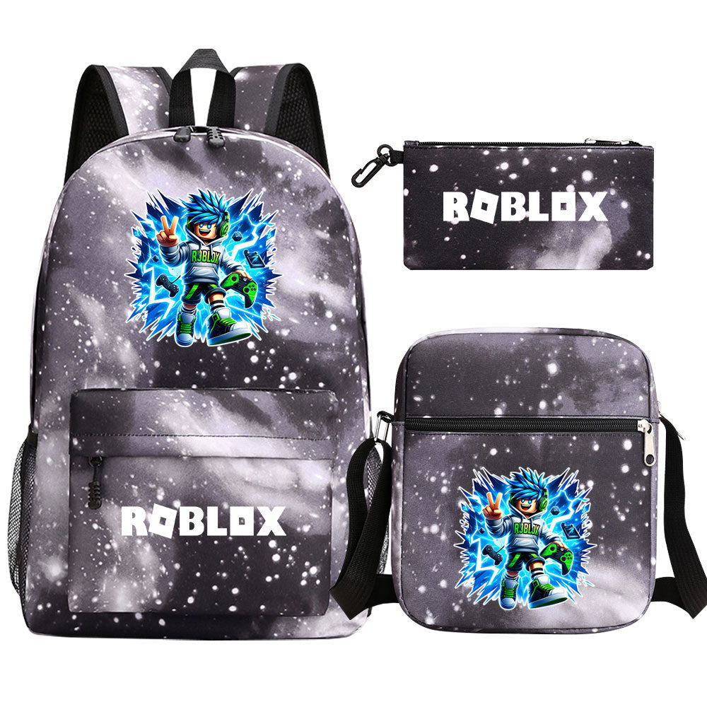 Game Roblox Schoolbag Backpack Shoulder Bag Pencil Case set for Kids Students